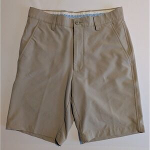 FootJoy Mens 30 Performance Golf Shorts Khaki Tan Flat Front Stretch VERY NICE!